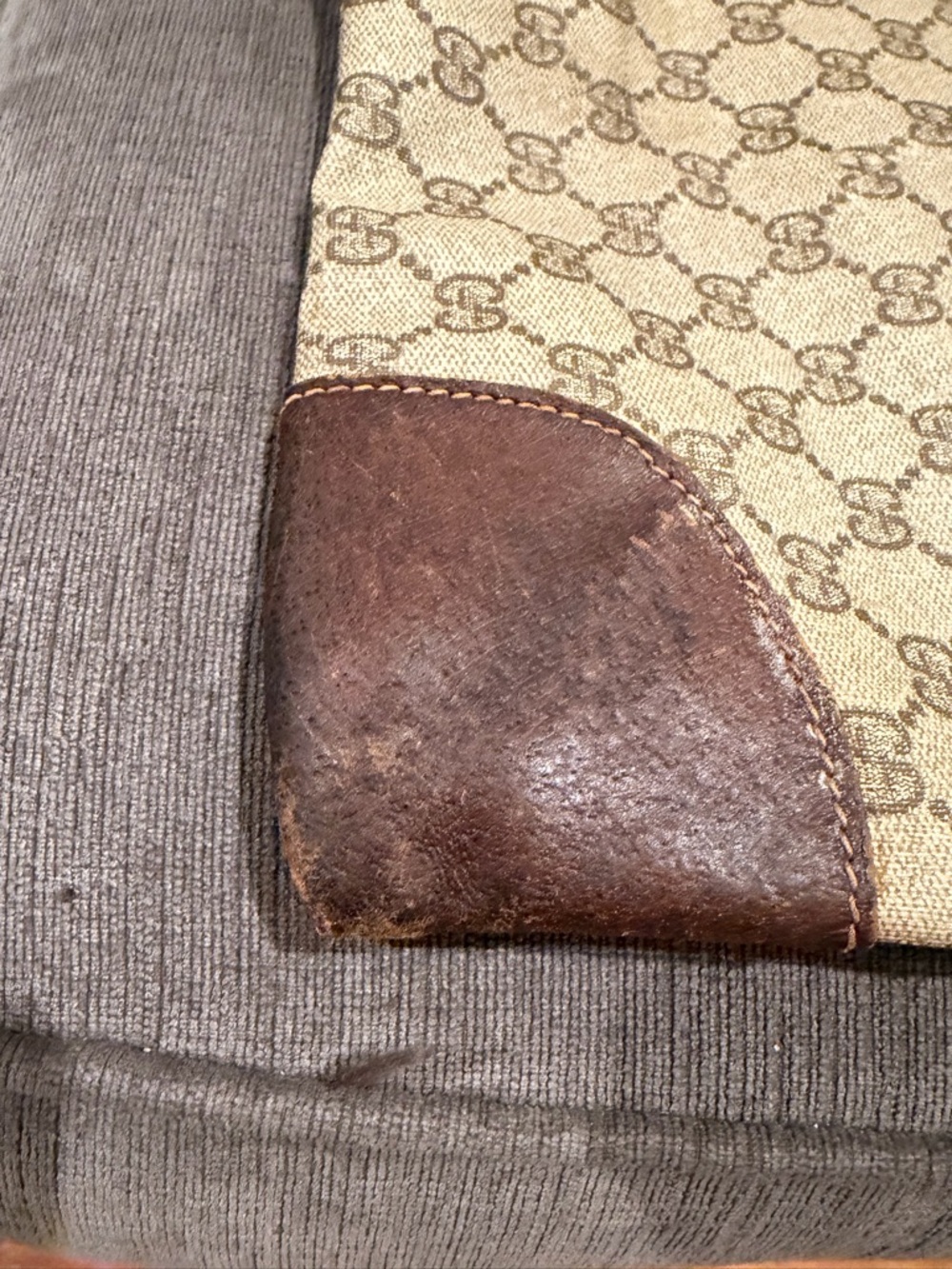 Gucci Vintage Tote Bag Monogram Tote Bag 1970s Canvas Beige - Picture 3 of 12